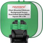 NOVARENA 5ft x 5ft Green Screen Work from Home Video Conferencing Dual-Sided 59"/150cm Square Webcam Zoom Background Screen Privacy Chroma Key Chair Backdrop Video Chats Skype YouTube Video Calls