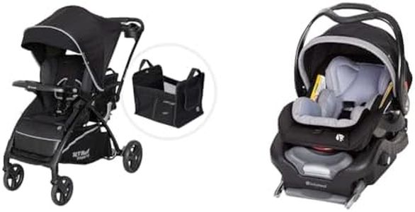 Baby Trend Sit N’ Stand 5-in-1 Shopper Plus Stroller, Kona & Secure Snap Tech 35 Infant Car Seat, Nimbus