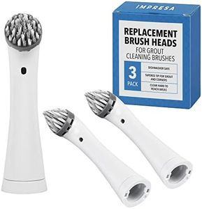 IMPRESA [3 Pack] Shower Cleaning Brush Heads for Rubbermaid Reveal Power Scrubber – Grout Cleaner, Kitchen Brush & All Purpose Electric Replacement Heads