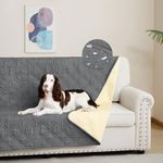 DUJUIKE 100% Waterproof Couch Cover for Dog, Dog Bed Cover Protector, Pet Blanket, Sofa Furniture Protector for Kids & Pets, Non-Slip Bottom, Couch Covers for 3 Seater(Grey, 173 x 208cm)