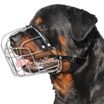 CleverTail Extra Large Dog Muzzle for Rottweiler – XL Heavy Duty Rottweiler Muzzle – Metal Large Dog Muzzle for Barking and Biting for Rottweiler, Cane Corso, Mastiff and Other Large Breeds