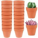 20 Pcs Mini Terracotta Pot Clay Pottery Planter 1.77 Inch Mini Clay Planter Tiny Clay Planter with Drainage Holes Succulent Seeds Nursery Containers for Kids Adult Home Garden Planter Office Desk