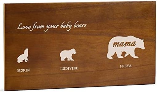 Regalo Madre Original Madera Maciza - Placa de Mamá Osa Personalizada, Nombres de Madera Personalizados, Decoracion hogar, Regalo para Mama Personalizado-28 * 15-2