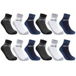 Comfy Fits Ankle Socks For Men (Pack of 12) | Sports Socks for Men | Odor-Free Breathable Anti- Bacterial Cotton Socks For Mens| Cushioned Comfort Ankle Length Socks For Mens, Free Size