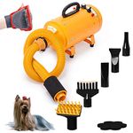 Free Paws 3. 2Hp 2 Speed Adjustable Heat Temperature Pet Grooming Force Hair Dryer with 4 Different Nozzles