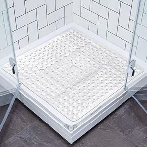 Lurowo Square Shower Mats Non Slip Anti Mould, Rubber Shower Mats for Inside Shower, Large Shower Mat 70 * 70cm with 240 Suction Cups, Machine Washable Bath Mats for Bathroom