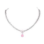 Seasworth Pink Color Necklace Latest Chocker Design Stylish Fancy Antique Traditional Necklace Jewelery Set For Women and Girls