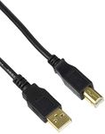 Monoprice USB Type-A to USB Type-B 2.0 Cable - 10 Feet - Black (3 Pack) 28/24AWG, Gold Plated Connectors, for Printers, Scanners, and Other Peripherals