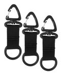 Fiozinx 3 Pieces Scuba Octopus Holder, Silicone Diving Regulator Octopus Retainer Octo Mouthpiece with Spring Clip and 1" Webbing for Scuba Underwater Diving (Black)