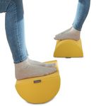 Leitz Desk Foot Rest, Adjustable Leg & Knee Support, Suitable For The Home Office, Relieves Shoulder & Back Ache, Made From Foam With A Fabric Cover, Ergo Cosy Range, Warm Yellow, 53710019