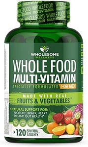 Whole Food Multivitamin for Men - Natural Multi Vitamins, Minerals, Organic Extracts - Vegan Vegetarian - 120 Tablets