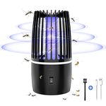 Electric Fly Catcher, Portable Bug Zapper, 4000mAh Rechargeable Mosquito Killer, 2 in 1 Killer with UV Lamp And Lighting Lamp,360° Attract Zap Flying Insect For Indoor Outdoor, Backyard Camping