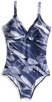 Speedo Women's Brigette Water Shimmer Printed One Piece Swimwear - Navy & Vitagrey