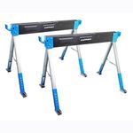 KASTFORCE Folding Sawhorse Heavy Duty Adjustable Height Sawhorse Pair with Adjustable Legs 2 Pack KF3018