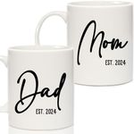 Breezy Valley New Parents Gifts for Couples, New Mom Dad Gifts for Women - Dad Mom to Be Gifts for 1st First Time, Pregnancy Gifts for Expecting Mom Dad Mugs Est 2024, Baby Shower Gender Reveal Gifts