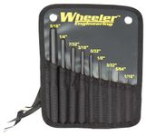 Wheeler Roll Pin Punch Set with 9 Steel Punches, Labeled Rollup Storage Bag for Firearm Maintenance and Gunsmithing