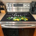 Glass Cooktop Protector - Stove Top Covers for Electric Stove, Lemon Kitchen Decor and Accessories Yellow Electric Stove Cover Foldable, Prevent Scratching Expands Usable Space, Thick Natural Rubber