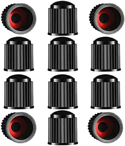 The Upgraded Version has a Sealing Ring Tire Valve Stem Caps (12pcs Black)