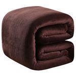 Polar Fleece Throw Blankets Travel Size Brown for The Bed Extra Soft Brush Fabric Super Warm Sofa Throw Blanket 50" x 61"(Chocolates Travel)