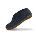 Glerups Unisex Wool Slipper Shoe with Rubber Sole Denim