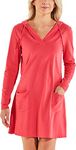 Coolibar UPF 50+ Women's Catalina Beach Cover-Up Dress - Sun Protective, Radiant Coral, XX-Large