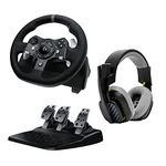 Logitech G920 Driving Force Racing Wheel and Pedals, Force Feedback + Astro A10 Gen 2 Wired Headset - Xbox Series X|S, Xbox One and PC, Mac - Black