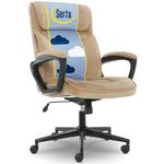 Serta at Home Executive Office Chair, Microfiber, Light Beige, 43670