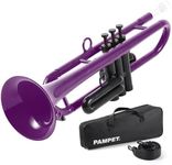 PAMPET Professional Plastic Bb Trumpet Student Trumpet Set for Student Beginner With 7C Mouthpiece and 3C Mouthpiece Bb Trumpet Instrument Purple