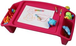 Basicwise QI003253P Kids Lap Desk Tray, Portable Activity Table, Pink