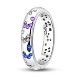 NARMO 925 Sterling Silver Rings for Women Butterfly Ring Cubic Zirconia Statement Stackable Finger Ring Size 9