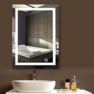 Kedia Espejo de baño con iluminación, LED Touch (Blanco Frio, A, 50x70cm)