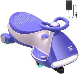 FanttikRide 12V N7 Pro Electric Wiggle Car with Pedal, Rechargeable Battery, CyberWiggle, 2 in 1 Swing Car, 2 Speed, Anti-Rollover, Flashing Wheels, Bluetooth, for Ages 3 and Up, 150 Lbs, Pink