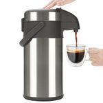 Olerd Coffee Pump Flask, 4L Stainless Steel Airpot Hot Beverage Dispenser & Hot Water Urn-Coffee Carafe Perfect for Coffee and Tea