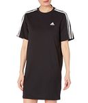 adidas Essentials 3-Stripes Single Jersey Boyfriend Tee Dress Black