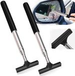 BEANPRECOY 2Pcs Car Mirror Wiper Retractable Car Mirror Squeegee Side Mirror Squeegee Portable Vehicle Interior Exterior Accessories for Rainy Foggy Weather Cleaning Supplies for Car Windshield(Black)