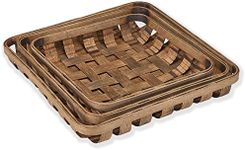 Barnyard Designs Tobacco Baskets Rustic Vintage Farmhouse Nesting Trays, Set of 3