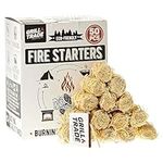 Grill Trade Firestarters 50 pcs | Natural Fire Starters for Fireplace, Wood Stove, Campfires, Fire Pit, BBQ, Chimney, Pizza Oven | All Weather Charcoal Starters for Indoor/Outdoor Use