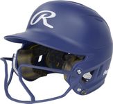 Rawlings | MACH HI-VIZ Fastpitch Softball Batting Helmet | Face Guard Attached | Royal | Junior - 6 3/8" - 7 1/8"