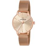 Carlington Womens Analog Ladies Wrist Watch With Mesh Strap - Ct 2007 Rose Gold