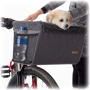 K&H Pet Products Universal Bike Pet Carrier for Travel, Cat and Dog Bicycle Baskets, Classy Gray Large 12 X 16 X 10 Inches