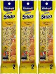 Vitakraft 3 Pack of Finch and Canary Crunch Stick Bird Treats, 2 Sticks Each, Egg and Honey Flavor