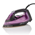 Morphy Richards Turbosteam Steam Iron, Ceramic Non-stick Soleplate, 170g Steam Boost, 50g Steam Output, 380ml Water Tank, Anti Drip, Anti Scale, Auto Shut-off, 3m Cord, 2800W, Purple/Black, 303140