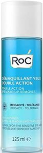 RoC - Double Action Eye Make-Up Remover - Unique Water & Oil Combination - Waterproof Makeup Removal - Effective Eye Cleansing for Sensitive Skin - Minimises Allergy Risks - 125 ml