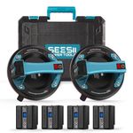 SEESII Electric Tile Suction Cup Lifters, 8-Inch Battery Glass Suckers Lifters with 4x 2400mAh Batteries, LED Display, 600 LBS Max Load Heavy-Duty Vacuum Suction Cups for Tile/Window/Granite