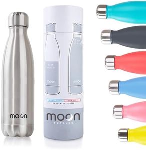 Moon Bottles - Insulated Flask That Lasts Forever - Stainless Steel Drink Bottle, Reusable Metal Water Bottle, 24hr Cold, 12hr Hot, Double Walled Vacuum Flasks, Australian Company (260ml, Silver)