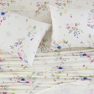 DAUAOTO Cotton Sheets Set Twin XL Printed Bedding Sets, Up to 14" Deep Mattress, Farmhouse Bloom Floral Pattern Bedlinen for Twin Extra Long Bed