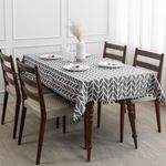 HOMEMONDE Cotton Table Cloth for 4 Seater Dining Table - Rectangular 40 x 60 Inch Centre Table Cover, All Around Tassels Table Cloth - Grey