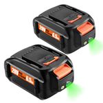 Energup 2Pack 20V 6.5Ah Replacement for Worx 20V Battery for Worx 20 Volt Battery Lithium WA3520 WA3525 WG151s, WG155s, WG251s, WG255s, WG540s, WG545s, WG890, WG891 for Worx 20V Battery