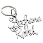 BAWLI BOOCH Name Customized Name Keychain 2.5Mm Thick Steel Customize Keychain | Rough And Tuff Key Chain For Daily Use, Silver