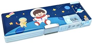 FunBlast Plastic Multifunctional Pencil Box For Kids,Space Pencil Box For Boys,Kids Pencil Box For Boys&Girls,Magnetic Pencil Box For Boys,Pop Up Pencil Box,Space Theme Gifts For Kids,Multicolor